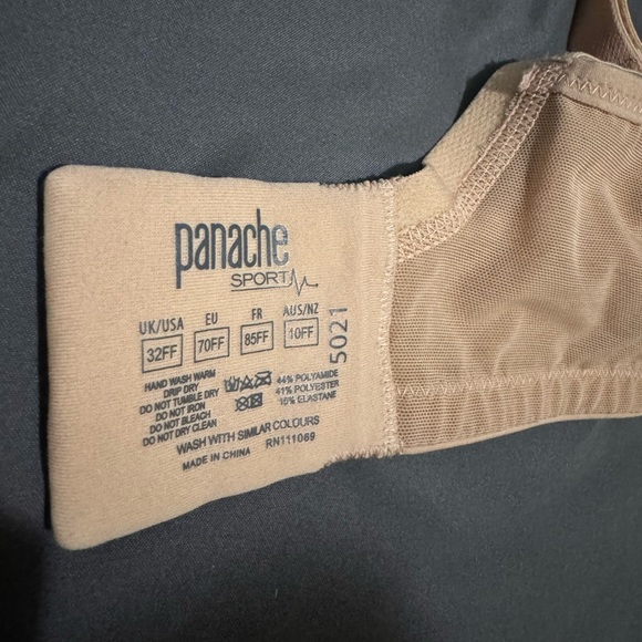 2*Panache underwire sports bra, latte and blue - Picture 5 of 5